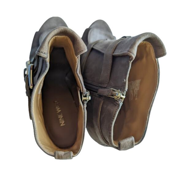 Ultra High Heel Booties, Open-Toe Stiletto, Brown Ankle Boots - Picture 9 of 11